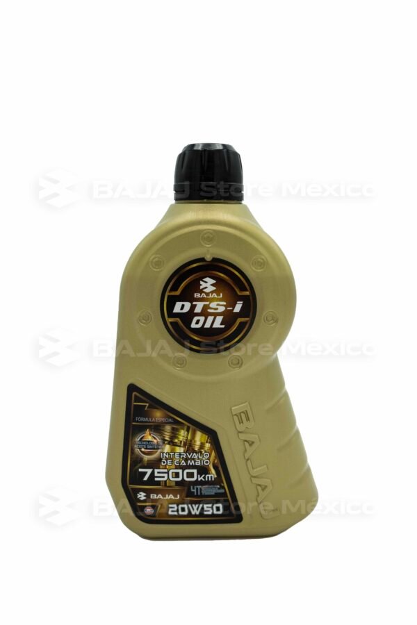 Aceite Sintético BAJAJ 20W50 de 1.0 Litro para motor de 4T BJO20W5010SI Aceite sintético con intervalo de cambio de hasta 7,500 km. Ideal para los modelos: Pulsar N250 Pulsar N160 Pulsar NS125 Pulsar NS200 Pulsar RS200 Avenger Platina Boxer Discover