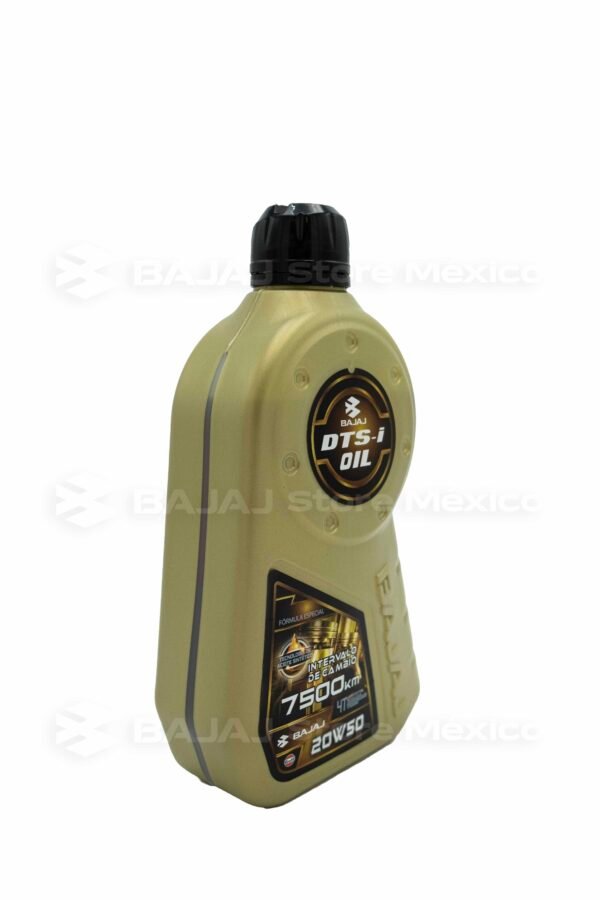 Aceite Sintético BAJAJ 20W50 de 1.0 Litro para motor de 4T BJO20W5010SI Aceite sintético con intervalo de cambio de hasta 7,500 km. Ideal para los modelos: Pulsar N250 Pulsar N160 Pulsar NS125 Pulsar NS200 Pulsar RS200 Avenger Platina Boxer Discover